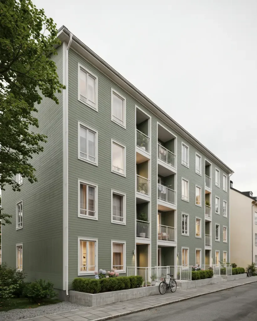 byte av fasadpanel och m lning av flerbostadshus i sundbyberg