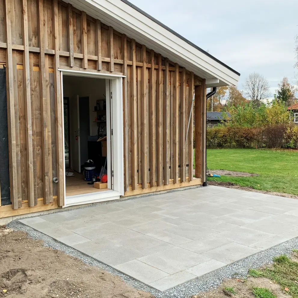 stensattning lagga betongplattor stockholm